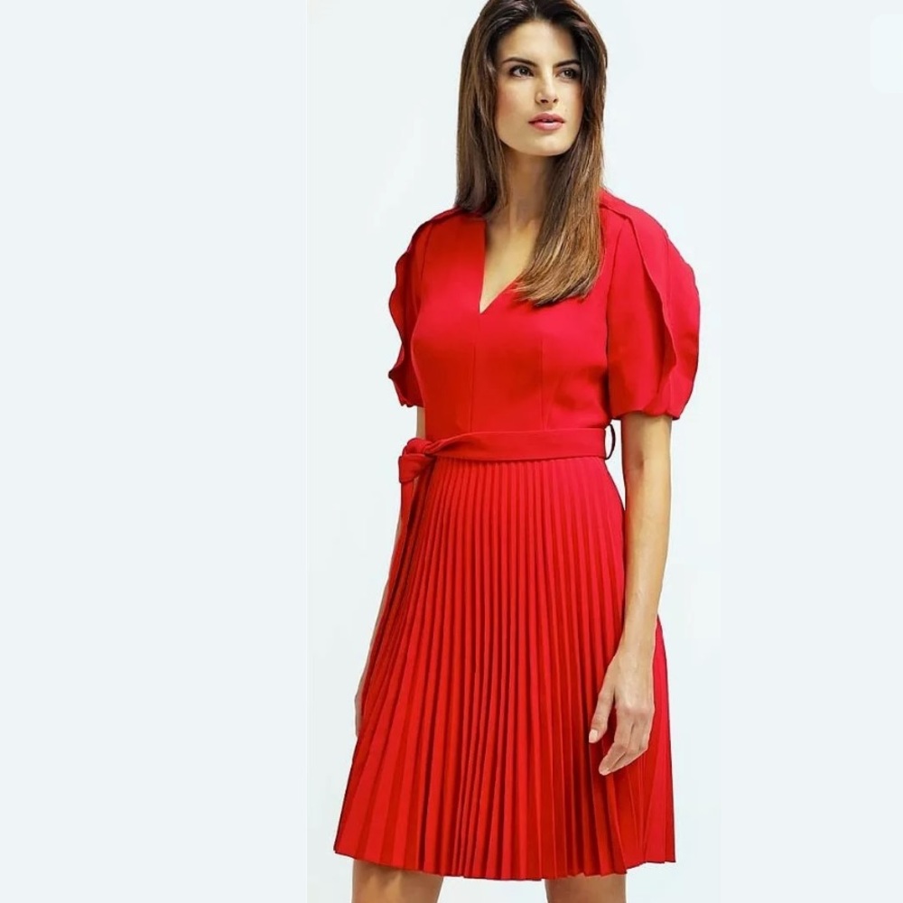 Karen Millen Red Pleated Dress